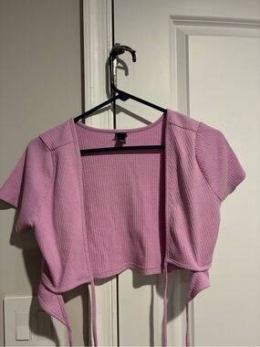 Wild Fable Ribbed Tie-Front Cropped Top Shirt